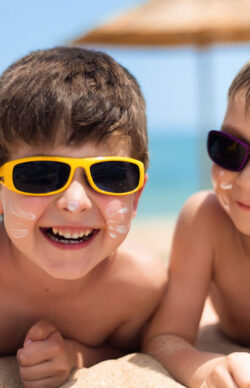 Two children on the beach